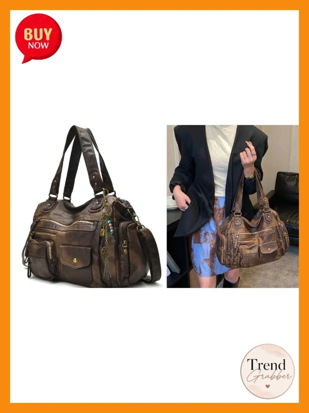 Large Tote Hobo Crossbody Bag Soft Vegan Leather Shoulder City Bag